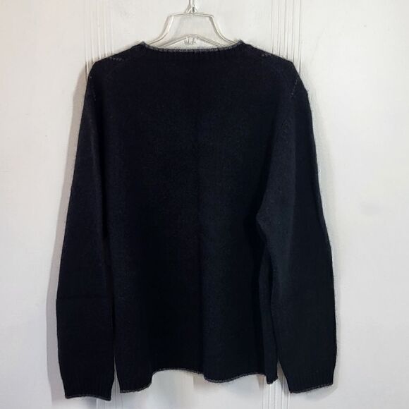 Bowen & Wright Men's 100% Wool Black Sweater - Picture 2 of 10